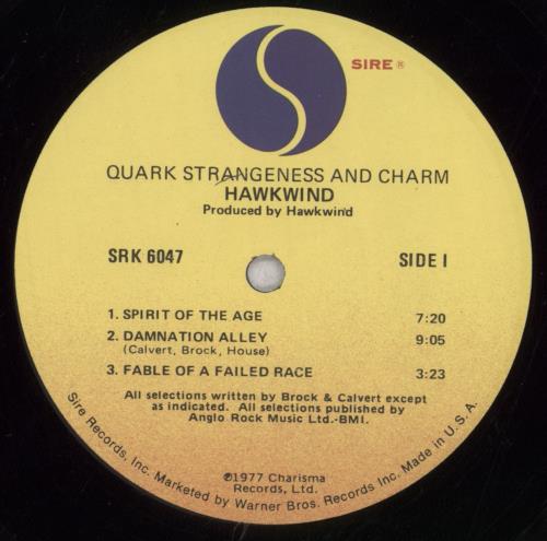 Hawkwind Quark Strangeness And Charm - EX vinyl LP album (LP record) US HWKLPQU847122