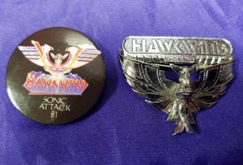 Hawkwind Sonic Attack 81 - Two badge UK HWKBGSO707485