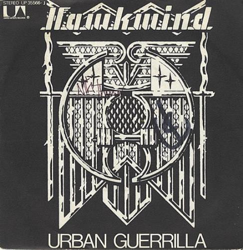 Hawkwind Urban Guerrilla - AUTOGRAPHED 7" vinyl single (7 inch record / 45) French HWK07UR390835