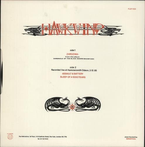 Hawkwind Zarozinia 12" vinyl single (12 inch record / Maxi-single) UK HWK12ZA537414