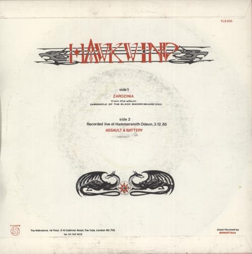 Hawkwind Zarozinia 7" vinyl single (7 inch record / 45) UK HWK07ZA665890