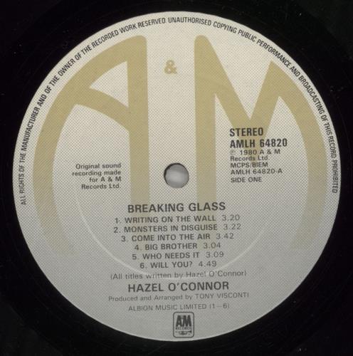 Hazel O'Connor Breaking Glass vinyl LP album (LP record) UK OCNLPBR265640