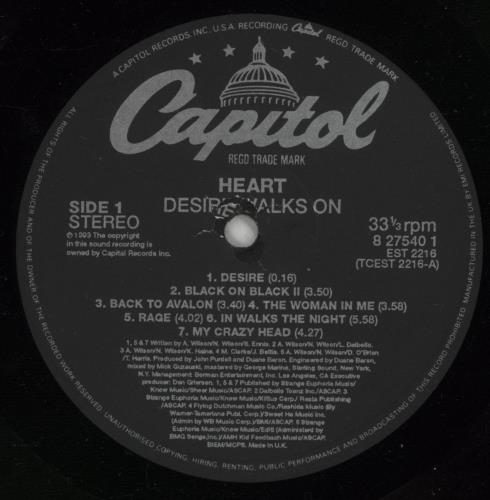 Heart Desire Walks On - EX vinyl LP album (LP record) UK HEALPDE876050