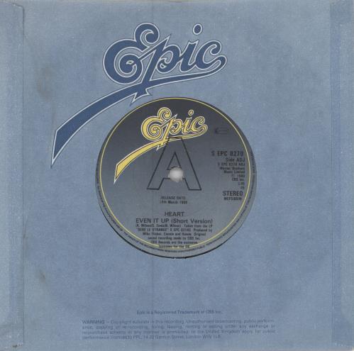 Heart Even It Up - A Label 7" vinyl single (7 inch record / 45) UK HEA07EV780525