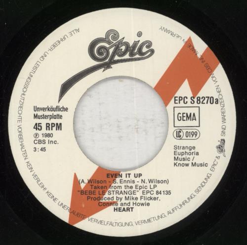 Heart Even It Up 7" vinyl single (7 inch record / 45) German HEA07EV855360