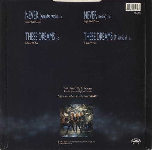 Heart Never / These Dreams 12" vinyl single (12 inch record / Maxi-single) UK HEA12NE24083
