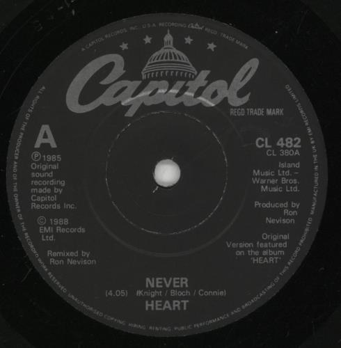 Heart Never - Solid 7" vinyl single (7 inch record / 45) UK HEA07NE865670