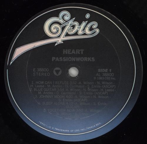 Heart Passionworks vinyl LP album (LP record) US HEALPPA71336