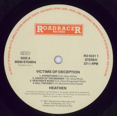 Heathen Victims Of Deception vinyl LP album (LP record) Dutch HSBLPVI830797