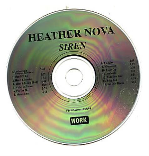 Heather Nova Siren CD-R acetate US HNVCRSI125717