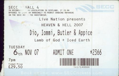Heaven & Hell Tour + Ticket Stub tour programme UK HLHTRTO783133