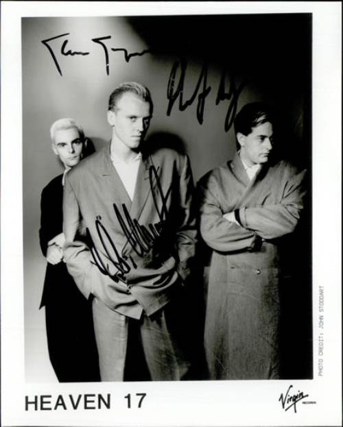 Heaven 17 Autographed Publicity Photograph 7" vinyl single (7 inch record / 45) UK H1707AU508302