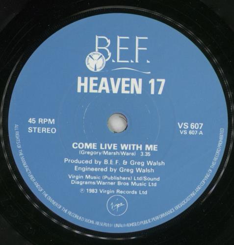 Heaven 17 Come Live With Me 7" vinyl single (7 inch record / 45) UK H1707CO517193
