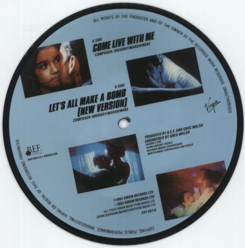 Heaven 17 Come Live With Me 7" vinyl picture disc (7 inch picture disc single) UK H177PCO63408