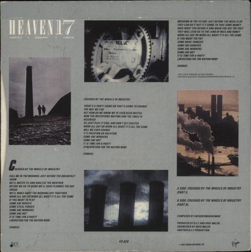 Heaven 17 Crushed By The Wheels Of Industry - EX 12" vinyl single (12 inch record / Maxi-single) UK H1712CR14172