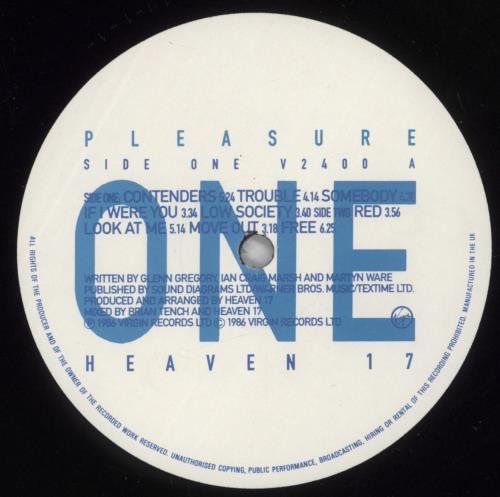 Heaven 17 Pleasure One vinyl LP album (LP record) UK H17LPPL188775