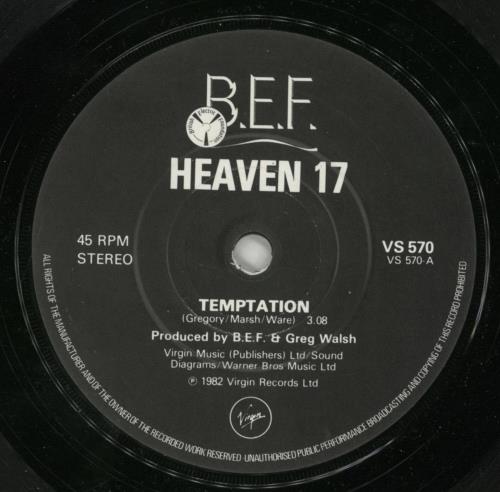 Heaven 17 Temptation 7" vinyl single (7 inch record / 45) UK H1707TE301215