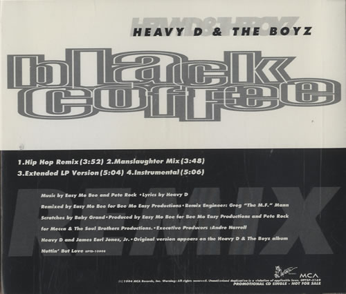Heavy D And The Boyz Black Coffee CD single (CD5 / 5") US HVZC5BL464497