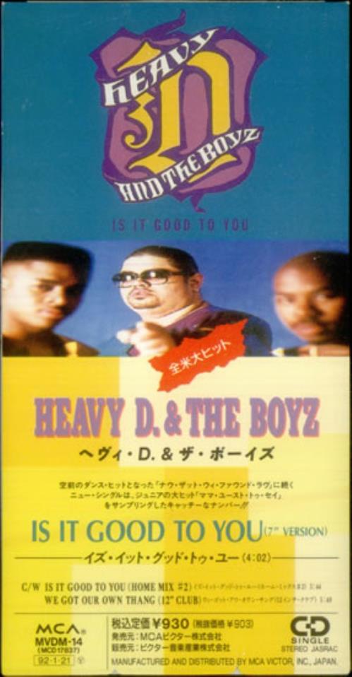 Heavy D And The Boyz Is It Good To You 3" CD single (CD3) Japanese HVZC3IS543580