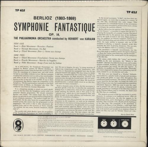 Hector Berlioz Berlioz: Symphonie Fantastique vinyl LP album (LP record) UK B76LPBE854828