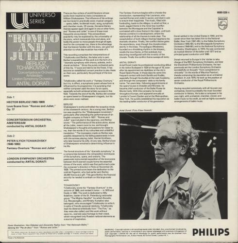 Hector Berlioz Romeo And Juliet - White Label Test Pressing vinyl LP album (LP record) UK B76LPRO874970