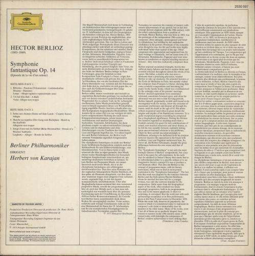 Hector Berlioz Symphonie Fantastique vinyl LP album (LP record) German B76LPSY526760