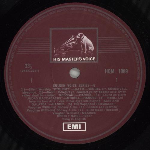 Heddle Nash Arias & Songs vinyl LP album (LP record) UK HKFLPAR878181