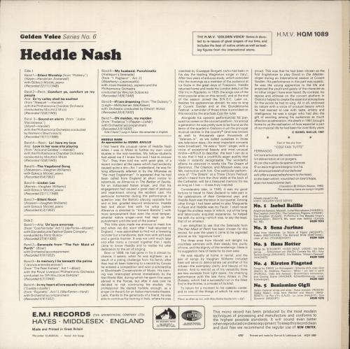 Heddle Nash Arias & Songs vinyl LP album (LP record) UK HKFLPAR878181