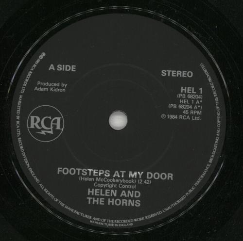 Helen & The Horns Footsteps At My Door 7" vinyl single (7 inch record / 45) UK H&H07FO116435
