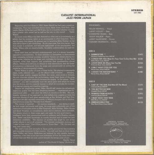 Helen Merrill Helen Sings, Teddy Swings vinyl LP album (LP record) UK HEMLPHE559154