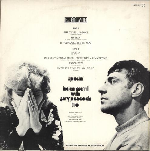 Helen Merrill Sposin' vinyl LP album (LP record) French HEMLPSP696828