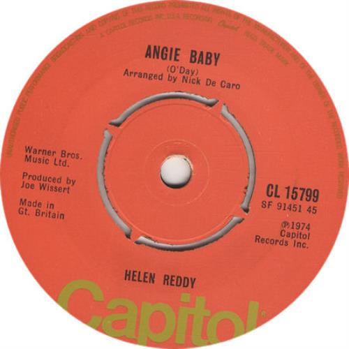 Helen Reddy Angie Baby 7" vinyl single (7 inch record / 45) UK HRE07AN420441