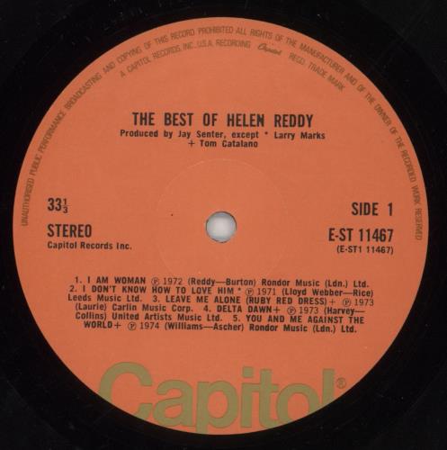 Helen Reddy The Best Of Helen Reddy + Insert - EX vinyl LP album (LP record) UK HRELPTH686929