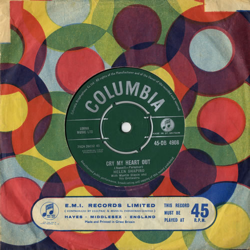 Helen Shapiro Cry My Heart Out 7" vinyl single (7 inch record / 45) UK HES07CR419643