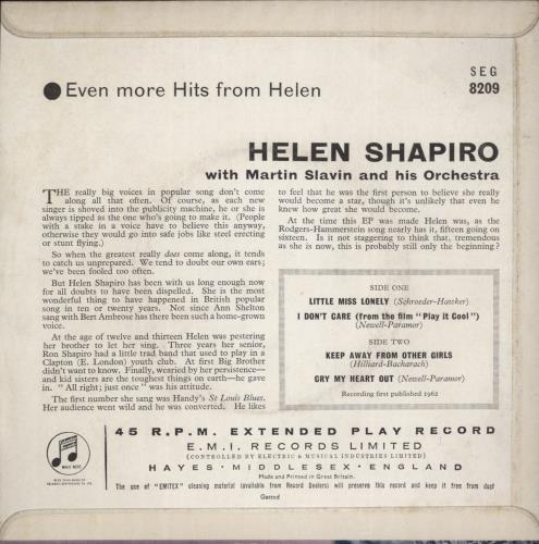 Helen Shapiro Even More Hits For Helen 7" vinyl single (7 inch record / 45) UK HES07EV709114