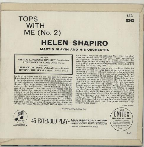 Helen Shapiro Tops With Me 7" vinyl single (7 inch record / 45) UK HES07TO688509