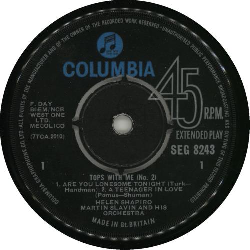 Helen Shapiro Tops With Me 7" vinyl single (7 inch record / 45) UK HES07TO688509