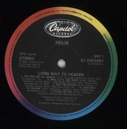 Helix Long Way To Heaven vinyl LP album (LP record) UK HLXLPLO708396
