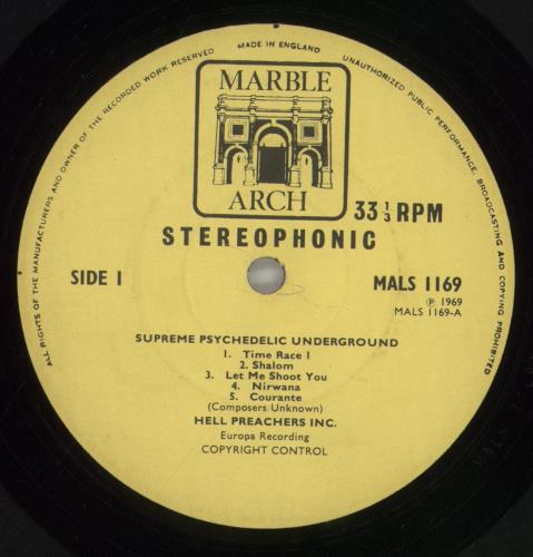 Hell Preachers Inc. Supreme Psychedelic Underground vinyl LP album (LP record) UK HJMLPSU516013