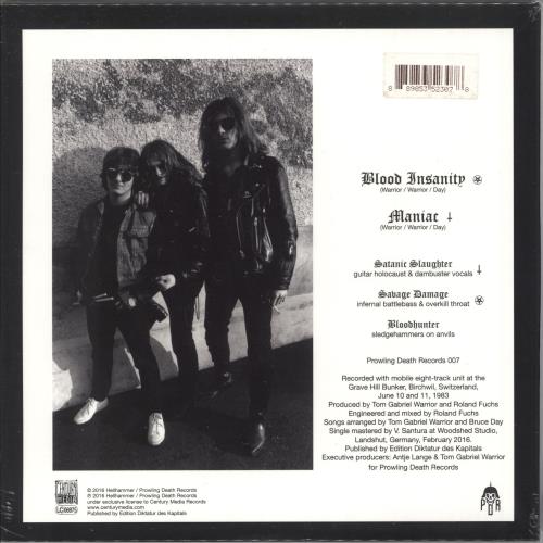 Hellhammer Blood Insanity - Red Vinyl 7" vinyl single (7 inch record / 45) German 0EW07BL729690