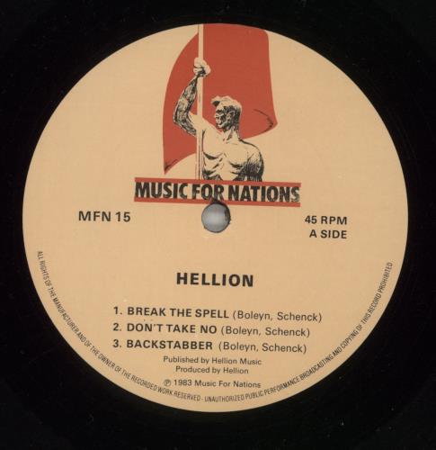 Hellion Hellion 12" vinyl single (12 inch record / Maxi-single) UK HEL12HE00672