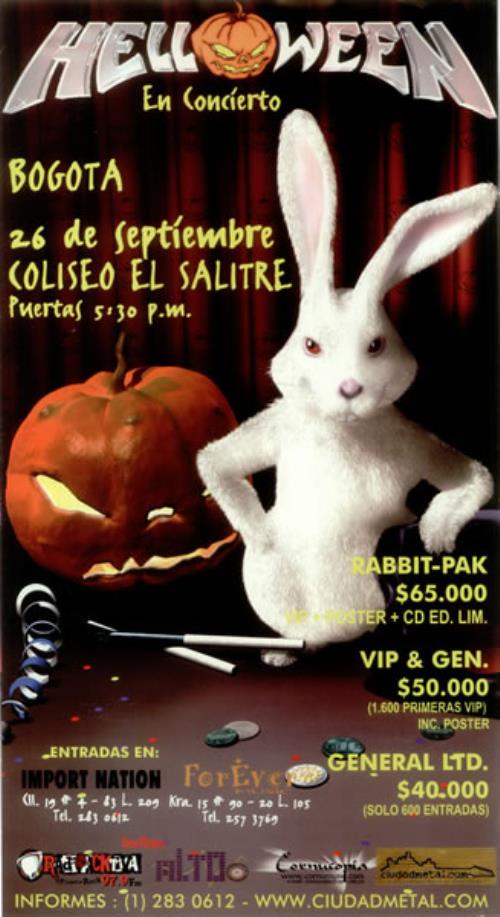 Helloween En Concierto - Bogota poster Colombian HLOPOEN450871