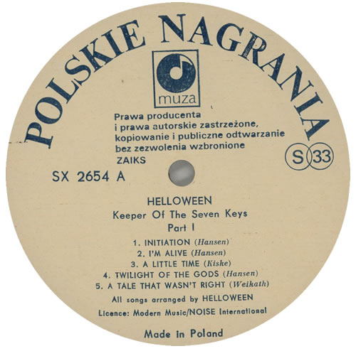 Helloween Keeper Of The Seven Keys Part 1 vinyl LP album (LP record) Polish HLOLPKE566793