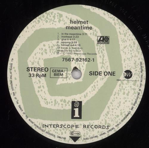 Helmet Meantime - VG vinyl LP album (LP record) German HLMLPME737067