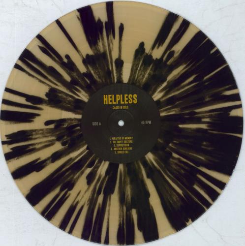 Helpless Caged In Gold - Brown Translucent [Beer] With Black Splatter vinyl LP album (LP record) UK 5--LPCA818756