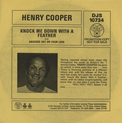 Henry Cooper Knock Me Down With A Feather 7" vinyl single (7 inch record / 45) UK 2FR07KN761772
