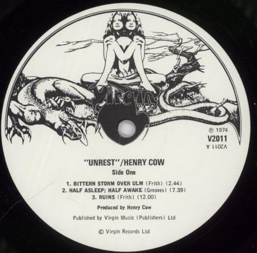 Henry Cow Unrest vinyl LP album (LP record) UK HC1LPUN750347