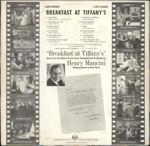 Henry Mancini Breakfast At Tiffany's vinyl LP album (LP record) German MNCLPBR766675