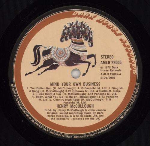 Henry McCullough Mind Your Own Business! vinyl LP album (LP record) UK HKPLPMI773802