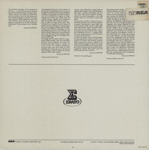 Henry Purcell Dido & Aeneas vinyl LP album (LP record) Italian PZ5LPDI760662